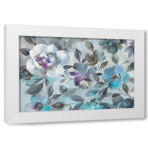 Twilight Flowers Crop White Modern Wood Framed Art Print by Nai, Danhui