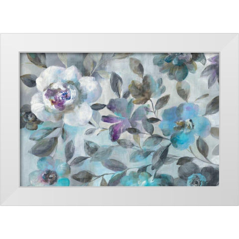 Twilight Flowers Crop White Modern Wood Framed Art Print by Nai, Danhui