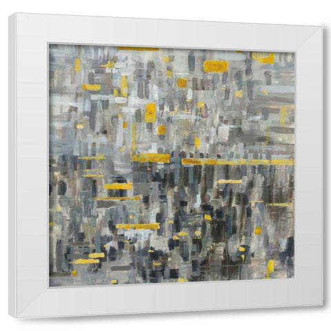 Reflections Square White Modern Wood Framed Art Print by Nai, Danhui