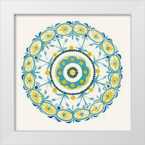 Lakai Circle I Blue and Yellow White Modern Wood Framed Art Print by Lovell, Kathrine