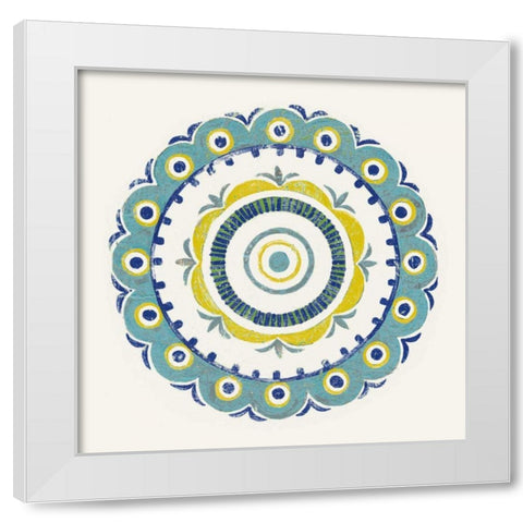 Lakai Circle II Blue and Yellow White Modern Wood Framed Art Print by Lovell, Kathrine