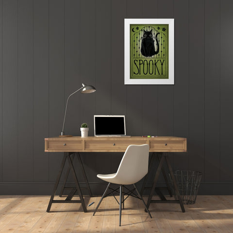 Vintage Halloween Spooky White Modern Wood Framed Art Print by Miller, Sara Zieve