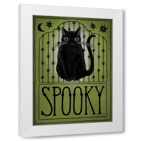 Vintage Halloween Spooky White Modern Wood Framed Art Print by Miller, Sara Zieve