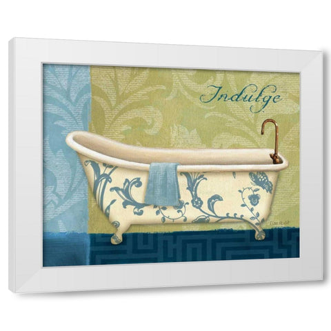 Blue Botanical Bath I White Modern Wood Framed Art Print by Audit, Lisa