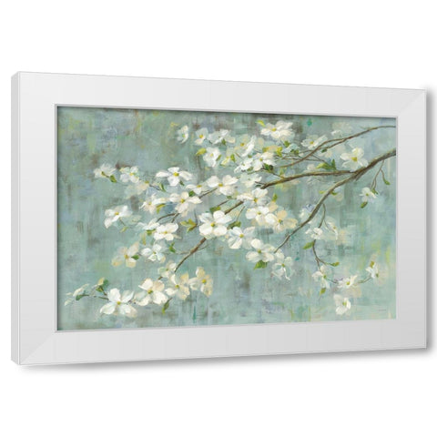 Dogwood in Spring on Blue White Modern Wood Framed Art Print by Nai, Danhui