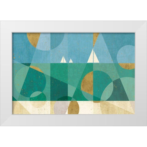 Seascape I White Modern Wood Framed Art Print by Charron, Veronique