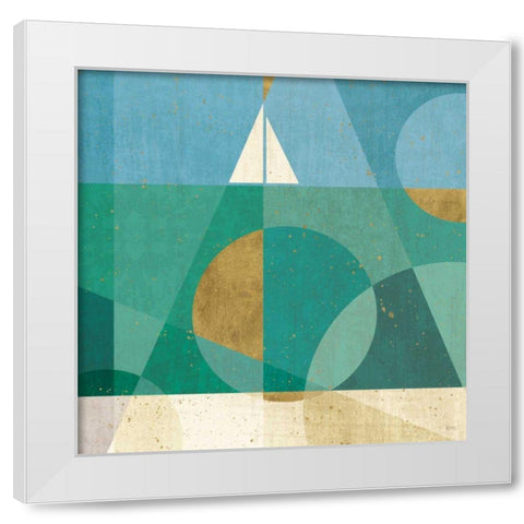 Seascape V White Modern Wood Framed Art Print by Charron, Veronique