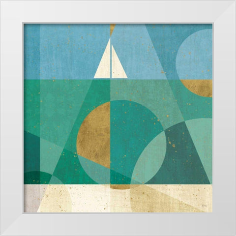 Seascape V White Modern Wood Framed Art Print by Charron, Veronique