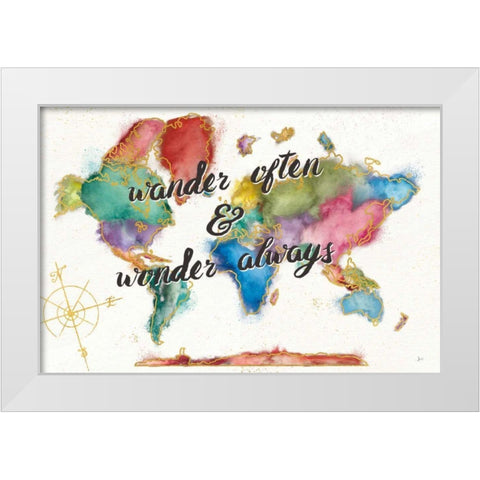Colorful World I White Modern Wood Framed Art Print by Aiken, Jess