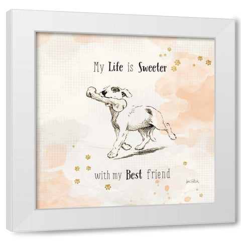 Furry Friends II White Modern Wood Framed Art Print by Pertiet, Katie