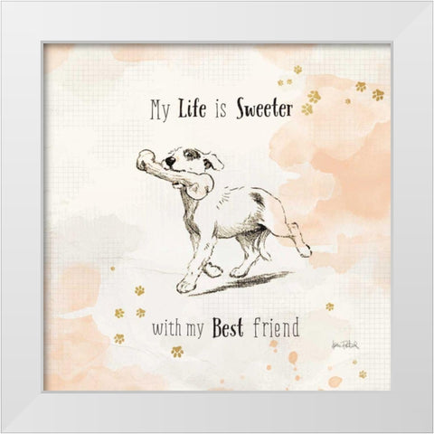 Furry Friends II White Modern Wood Framed Art Print by Pertiet, Katie
