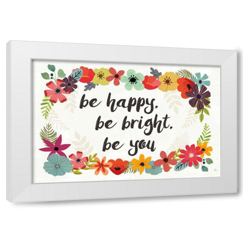 Words and Petals I White Modern Wood Framed Art Print by Aiken, Jess