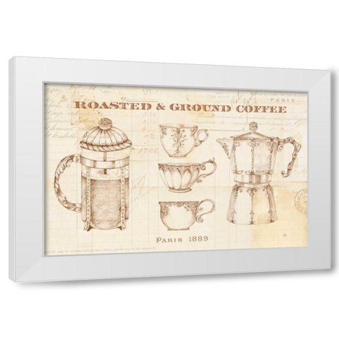 Authentic Coffee I White Modern Wood Framed Art Print by Brissonnet, Daphne