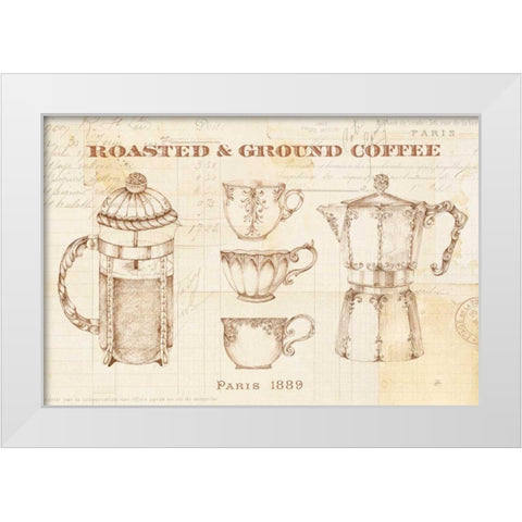 Authentic Coffee I White Modern Wood Framed Art Print by Brissonnet, Daphne