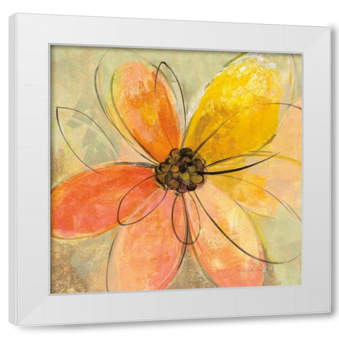 Neon Floral II White Modern Wood Framed Art Print by Vassileva, Silvia