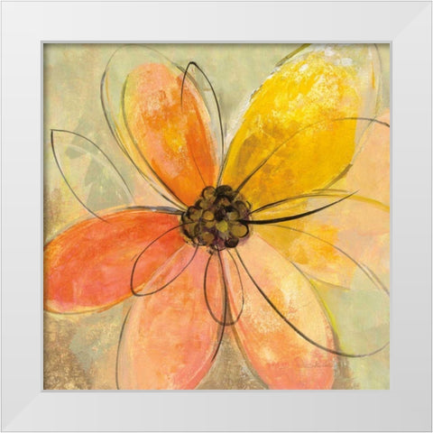 Neon Floral II White Modern Wood Framed Art Print by Vassileva, Silvia