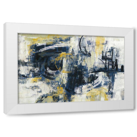 Graffiti Wall III Indigo Crop White Modern Wood Framed Art Print by Vassileva, Silvia