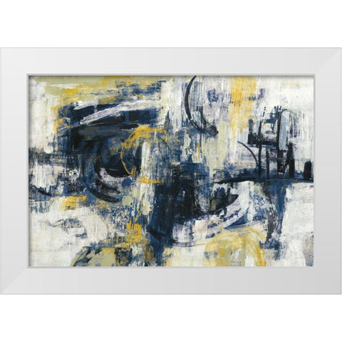 Graffiti Wall III Indigo Crop White Modern Wood Framed Art Print by Vassileva, Silvia