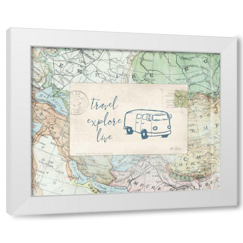 Travel Posts II White Modern Wood Framed Art Print by Pertiet, Katie