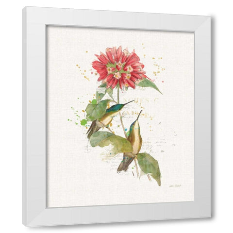 Colorful Hummingbirds I White Modern Wood Framed Art Print by Pertiet, Katie