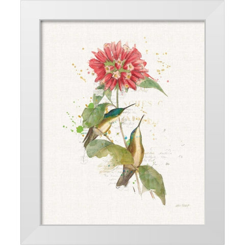 Colorful Hummingbirds I White Modern Wood Framed Art Print by Pertiet, Katie