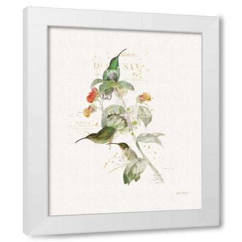 Colorful Hummingbirds III White Modern Wood Framed Art Print by Pertiet, Katie