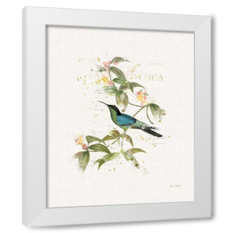 Colorful Hummingbirds IV White Modern Wood Framed Art Print by Pertiet, Katie