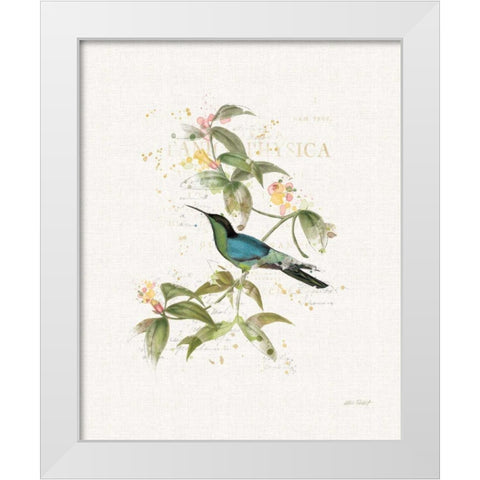 Colorful Hummingbirds IV White Modern Wood Framed Art Print by Pertiet, Katie