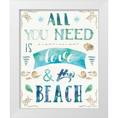 Love and the Beach I White Modern Wood Framed Art Print by Aiken, Jess