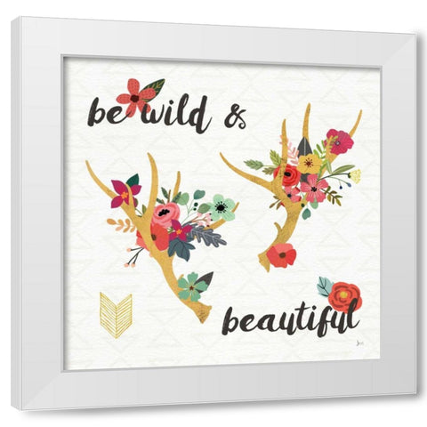 Boho Beauty I White Modern Wood Framed Art Print by Aiken, Jess