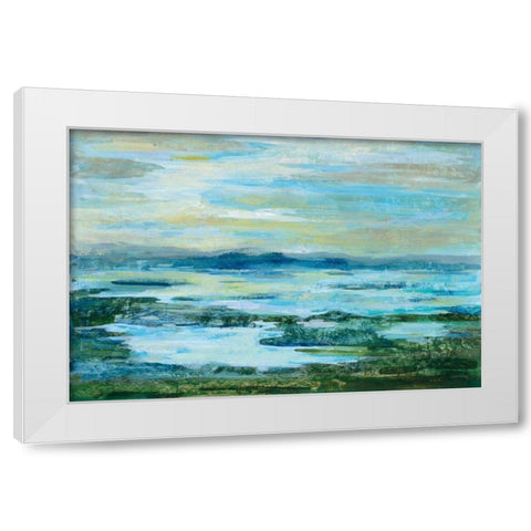 Northern Lake Green White Modern Wood Framed Art Print by Vassileva, Silvia