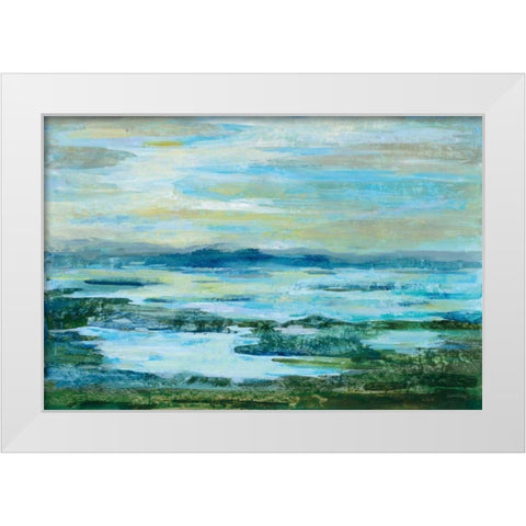 Northern Lake Green White Modern Wood Framed Art Print by Vassileva, Silvia