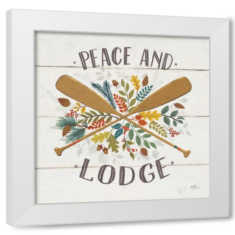 Peace and Lodge IV White Modern Wood Framed Art Print by Penner, Janelle