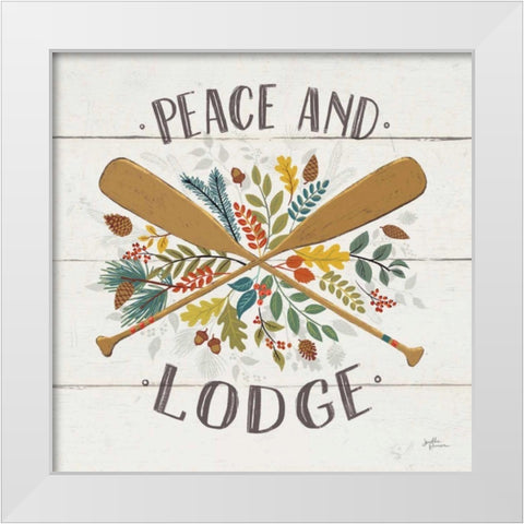 Peace and Lodge IV White Modern Wood Framed Art Print by Penner, Janelle