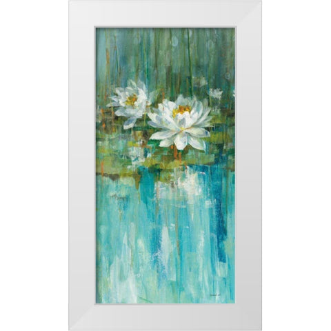 Water Lily Pond v2 II White Modern Wood Framed Art Print by Nai, Danhui