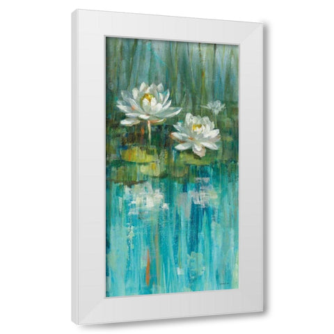 Water Lily Pond v2 III White Modern Wood Framed Art Print by Nai, Danhui