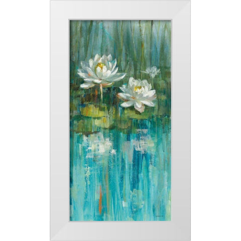 Water Lily Pond v2 III White Modern Wood Framed Art Print by Nai, Danhui