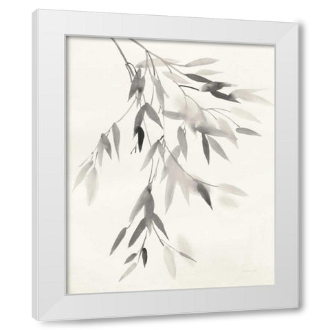 Bamboo Leaves IV White Modern Wood Framed Art Print by Nai, Danhui