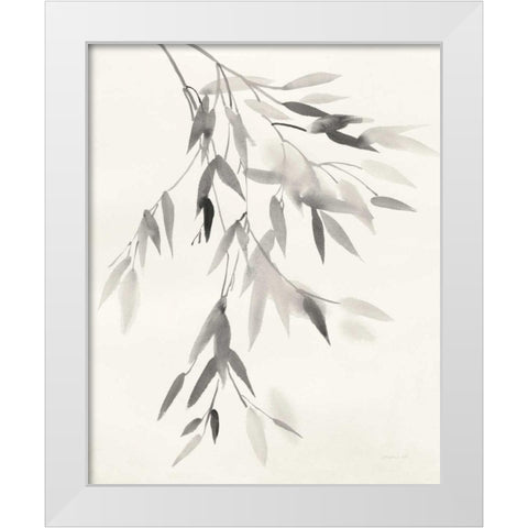 Bamboo Leaves IV White Modern Wood Framed Art Print by Nai, Danhui