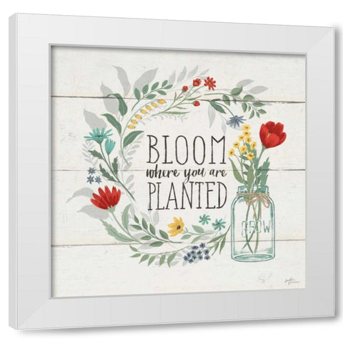 Blooming Thoughts III White Modern Wood Framed Art Print by Penner, Janelle