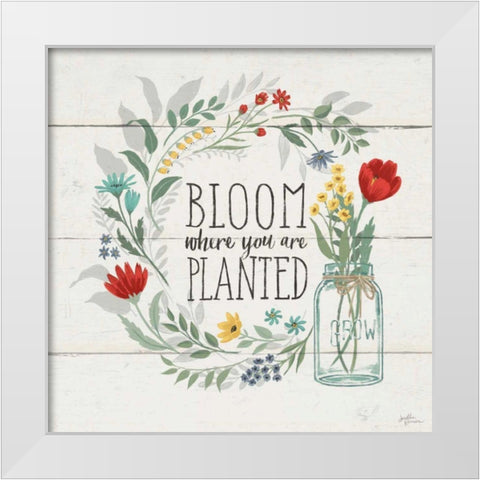 Blooming Thoughts III White Modern Wood Framed Art Print by Penner, Janelle