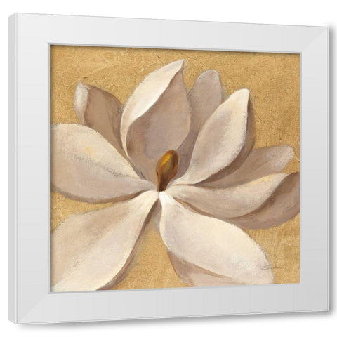 Sunset Flower I on Gold White Modern Wood Framed Art Print by Vassileva, Silvia