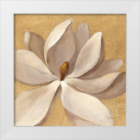 Sunset Flower I on Gold White Modern Wood Framed Art Print by Vassileva, Silvia