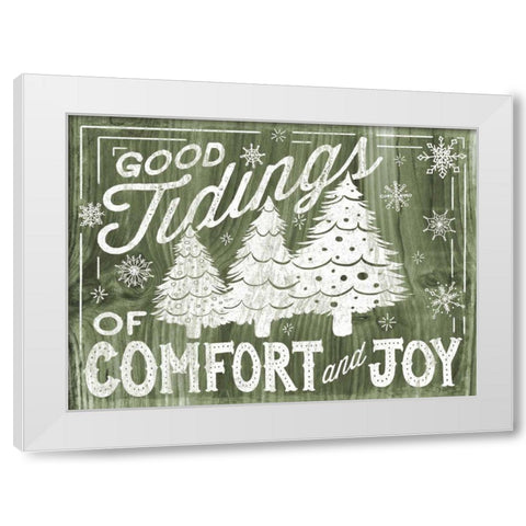 Rustic Holiday III White Modern Wood Framed Art Print by Marshall, Laura