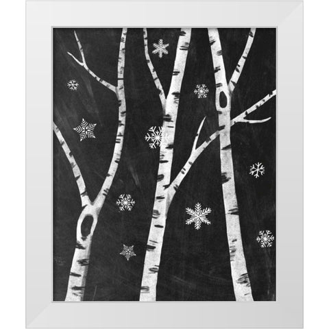 Snowy Birches III White Modern Wood Framed Art Print by Urban, Mary