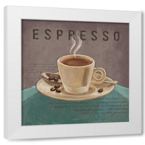 Coffee and Co III Teal and Gray White Modern Wood Framed Art Print by Penner, Janelle