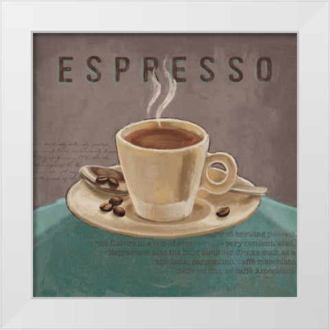 Coffee and Co III Teal and Gray White Modern Wood Framed Art Print by Penner, Janelle