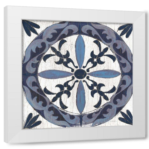 Downtown II Indigo and Cream White Modern Wood Framed Art Print by Vassileva, Silvia
