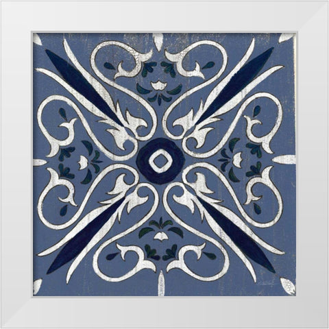 Oxford I Indigo and Cream White Modern Wood Framed Art Print by Vassileva, Silvia
