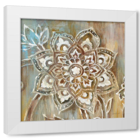 Henna II White Modern Wood Framed Art Print by Nai, Danhui